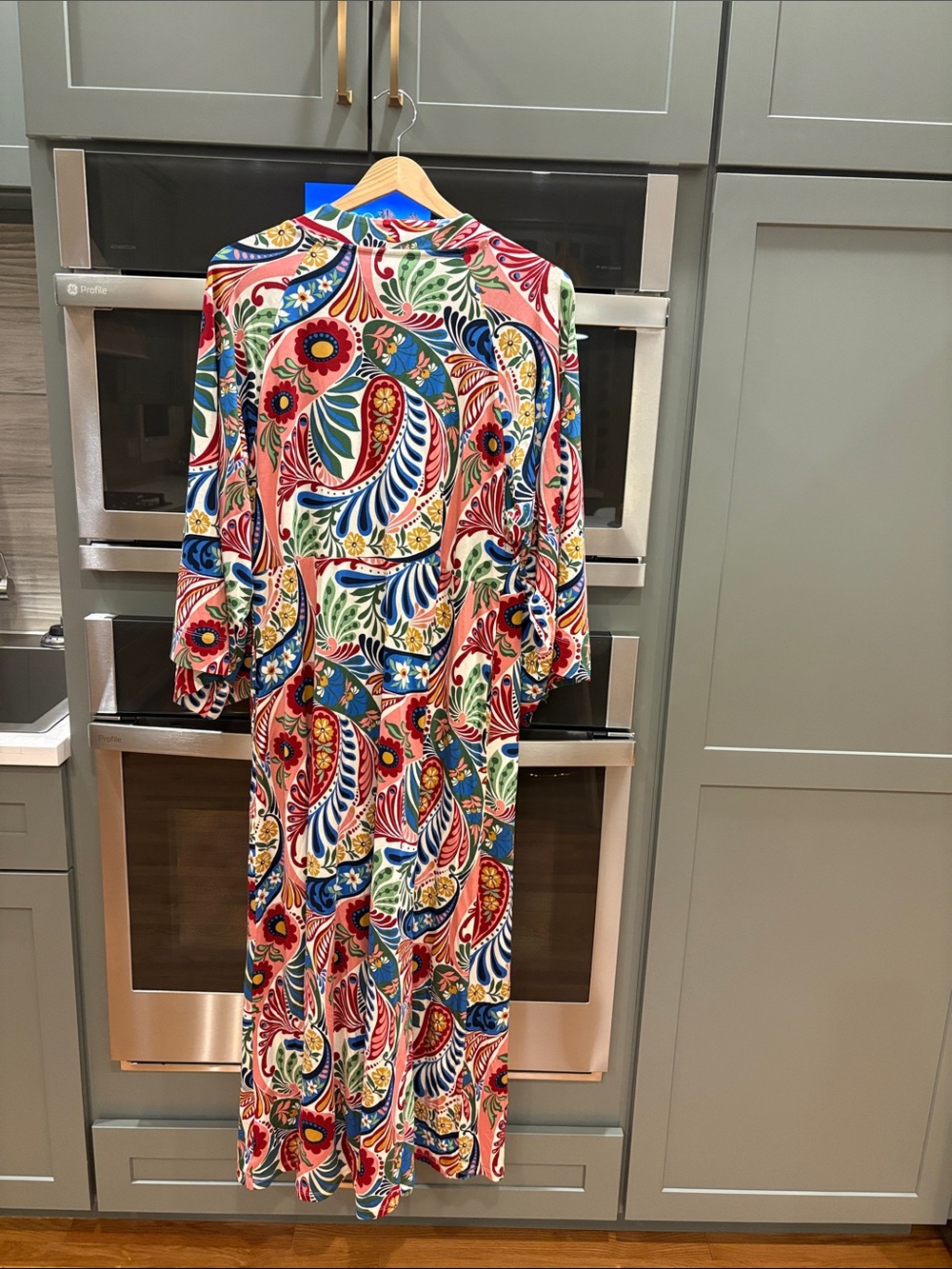 Boden Coral Multicolor Floral Paisley Maxi Dress with Pockets - Picture 3 of 3